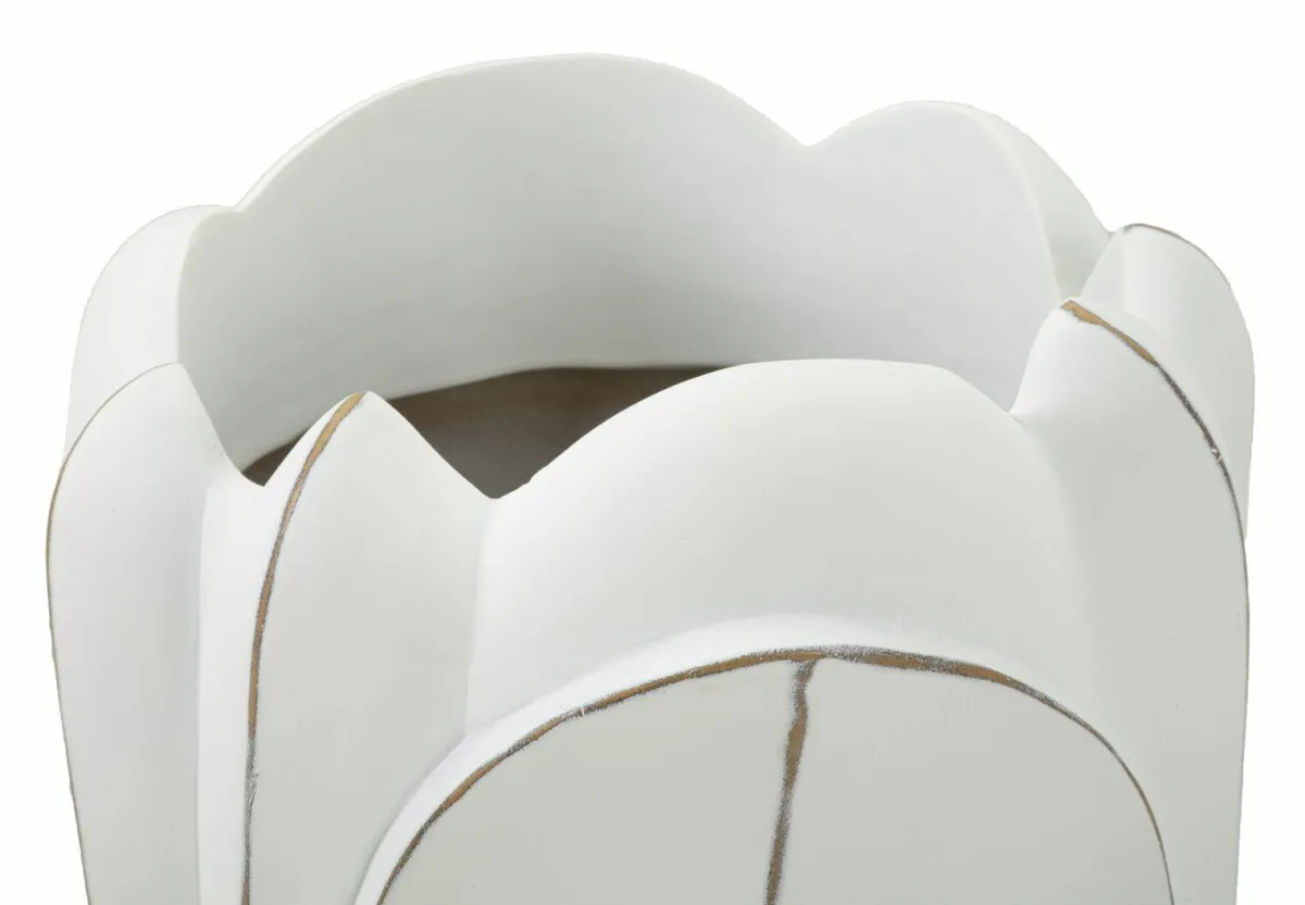 Oggettistica|Vasi > Dmora Vaso Tramigna, 29x29 h48 cm, Bianco