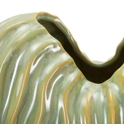 Vaso Verde Beige Finitura Effetto Materico Colore Struttura Beige, - Batesiro