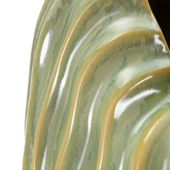 Vaso Verde Beige Finitura Effetto Materico Colore Struttura Beige, - Batesiro