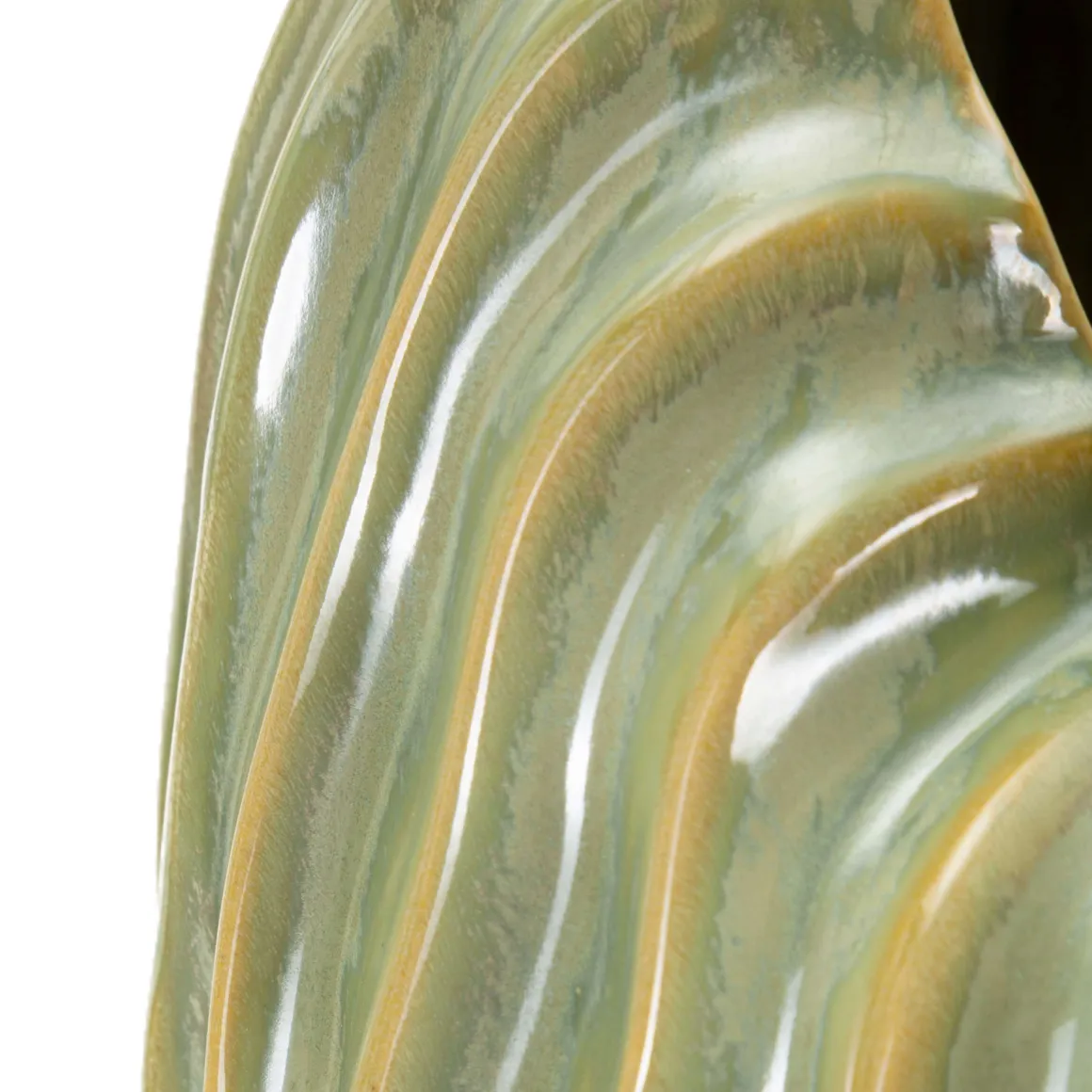 Vaso Verde Beige Finitura Effetto Materico Colore Struttura Beige, - Batesiro