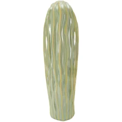 Vaso Verde Beige Finitura Effetto Materico Colore Struttura Beige, - Batesiro