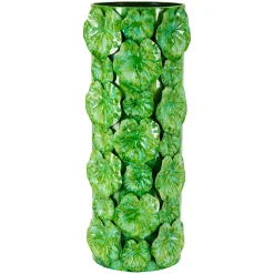 Vaso Verde Disegni con Foglie Diametro 15.5 cm, - Barri