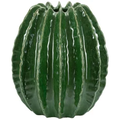 Vaso Verde Disegno con Cactus Diametro 9 cm, - KohYao