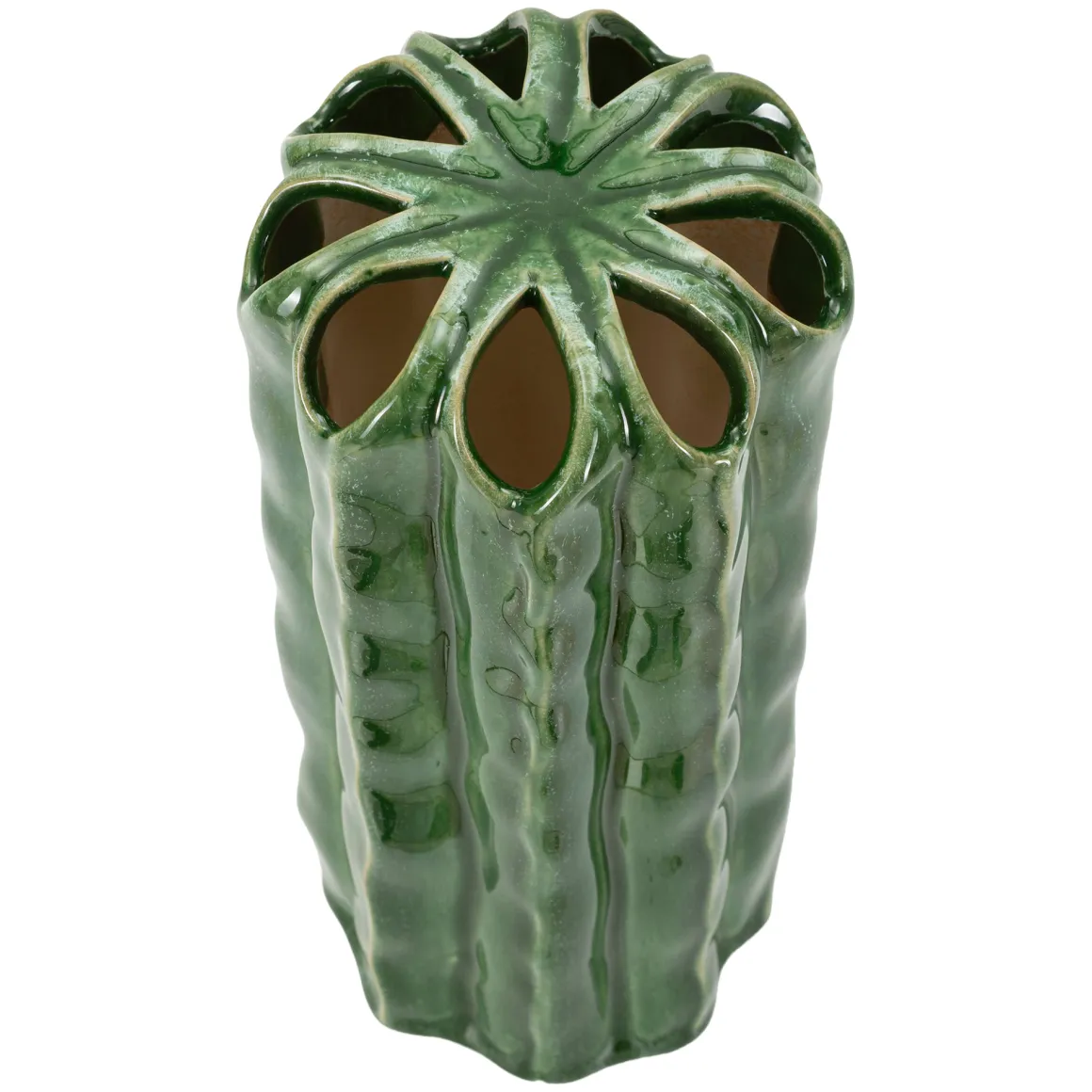 Vaso Verde Disegno con Cactus, - Basi