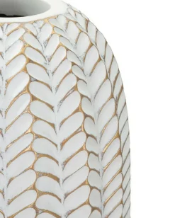 Vaso Whitechapel, Bianco e Oro, 19x19 h46 cm