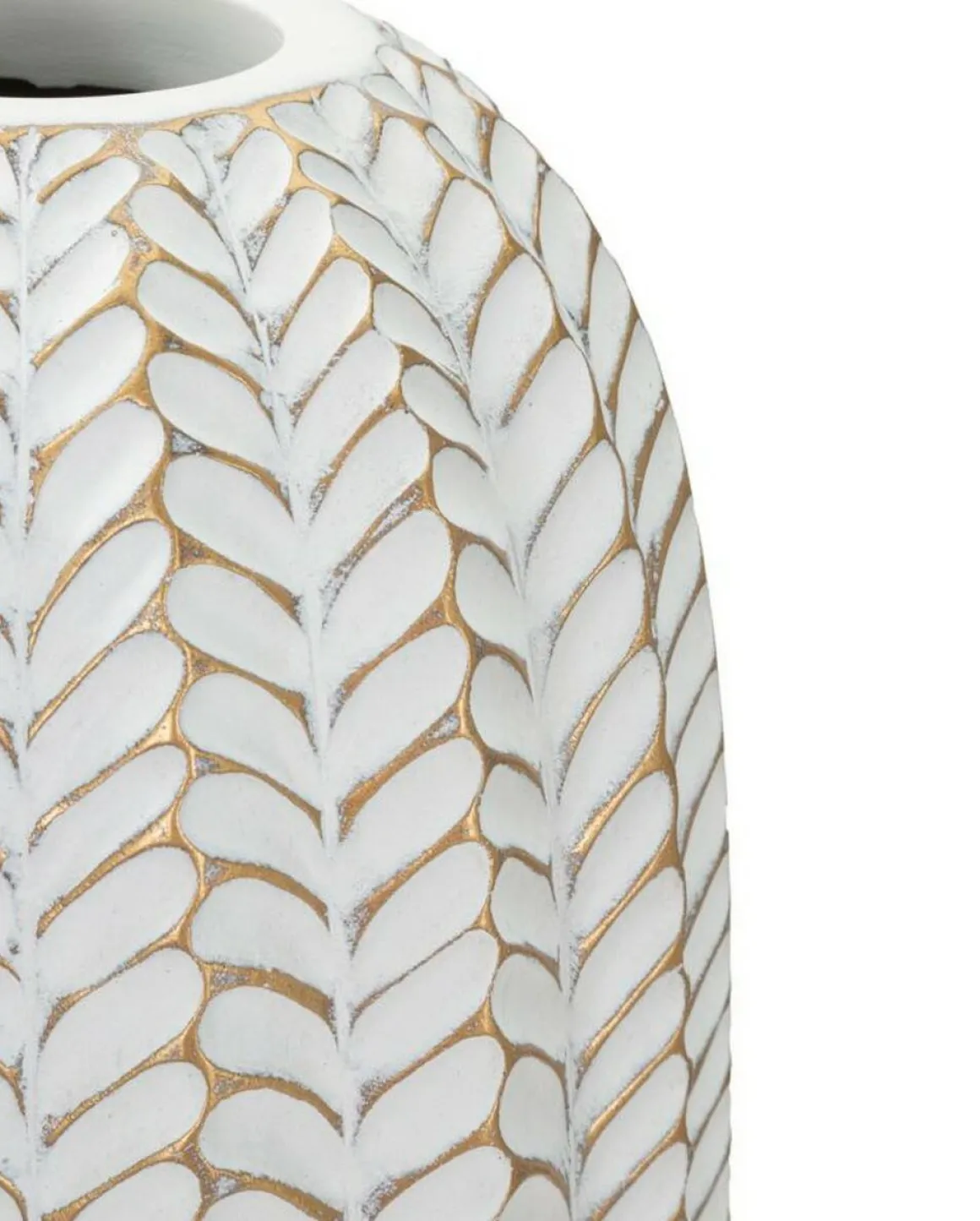 Vaso Whitechapel, Bianco e Oro, 19x19 h46 cm