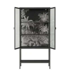 Vetrina 2 ante 80x35x160h cm ardesia - Busseto