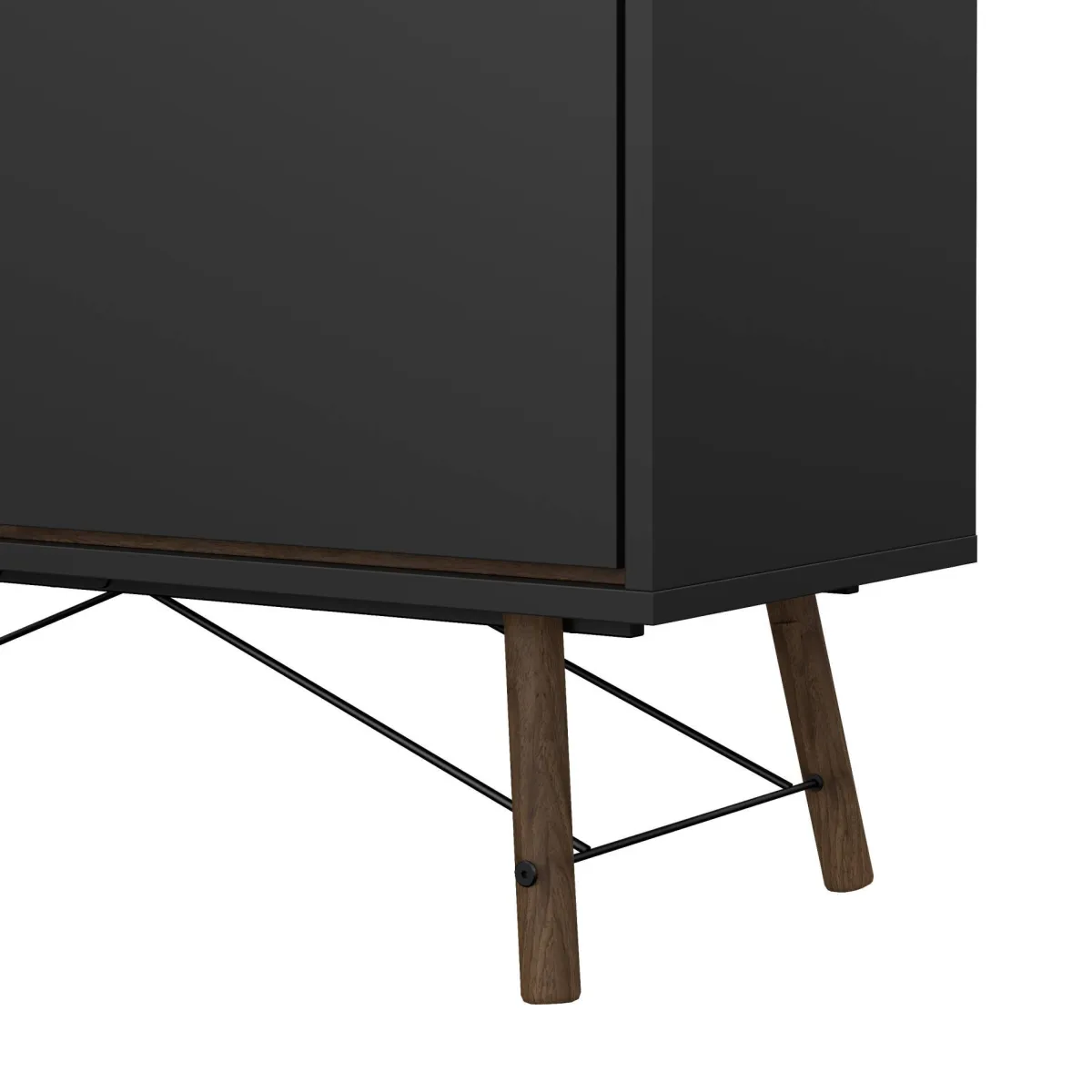 Vetrine > Dmora Vetrina 2 ante 101x40x161h cm nera e noce - Mora Marrone, Nero Noce