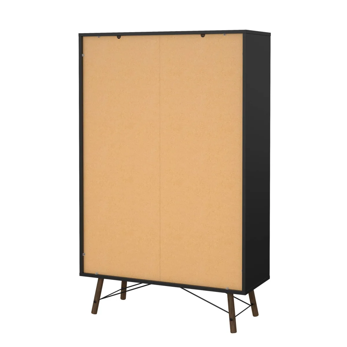 Vetrine > Dmora Vetrina 2 ante 101x40x161h cm nera e noce - Mora Marrone, Nero Noce