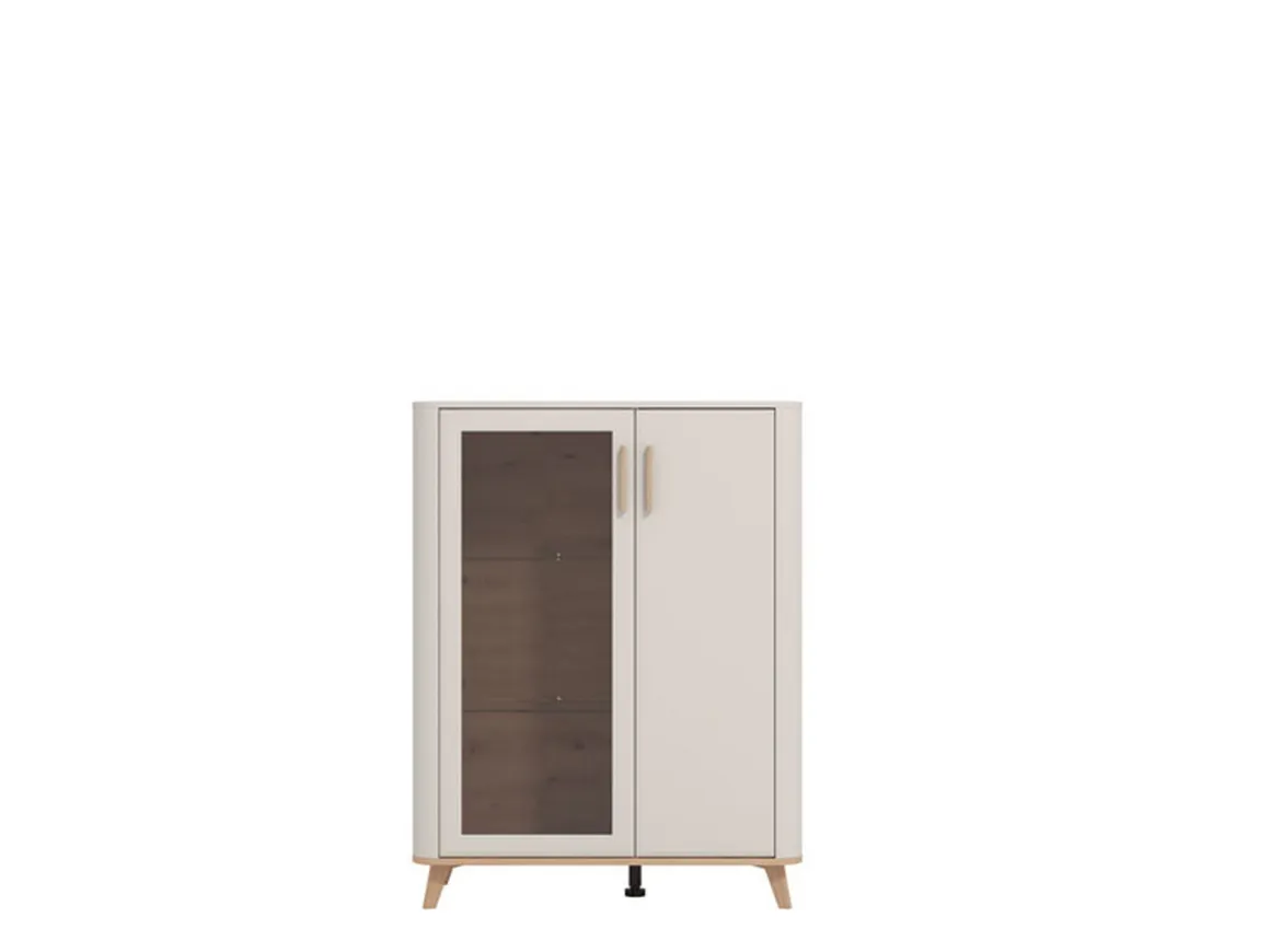 Vetrine > Dmora Vetrina Beige Marrone Rovere Nodi 6 Ripiani Apertura Battente 90x35x146.5h cm, 2 Ante - Talla Marrone, Beige Rovere Nodi