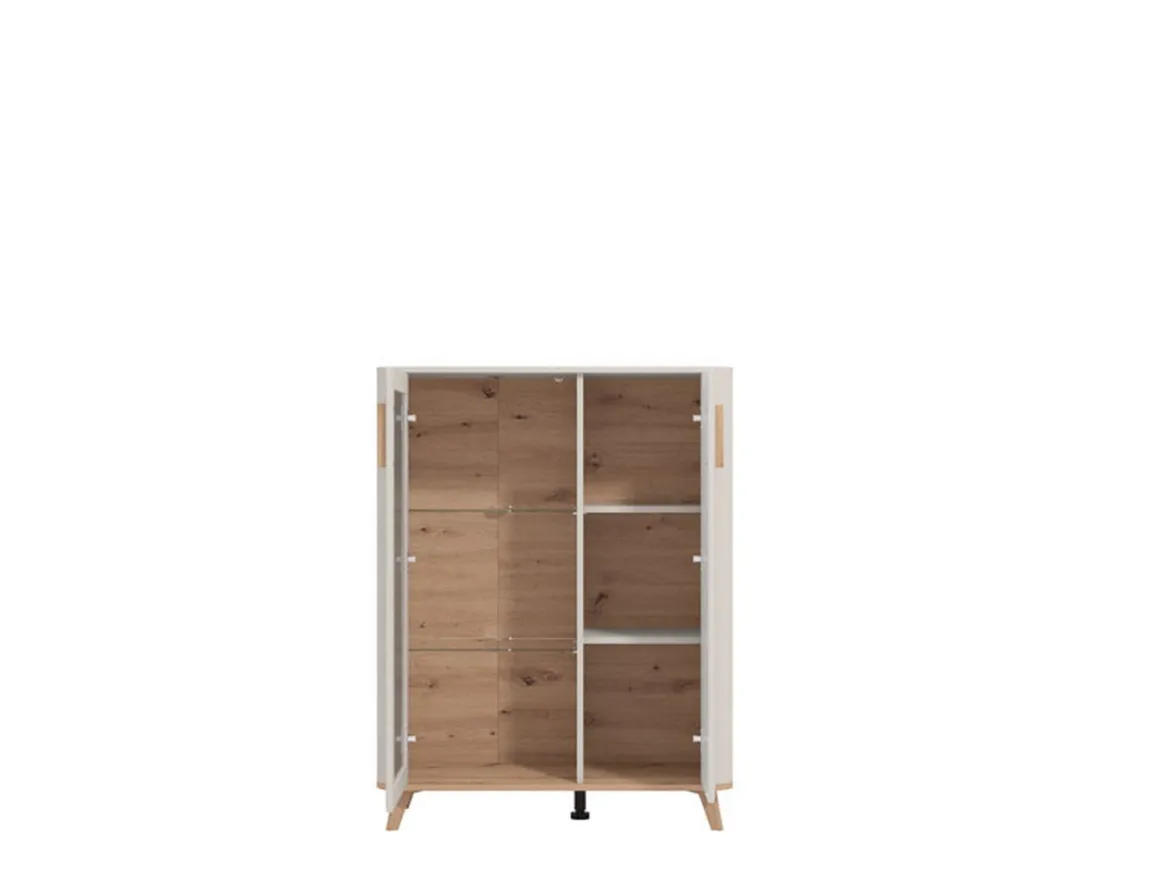 Vetrine > Dmora Vetrina Beige Marrone Rovere Nodi 6 Ripiani Apertura Battente 90x35x146.5h cm, 2 Ante - Talla Marrone, Beige Rovere Nodi