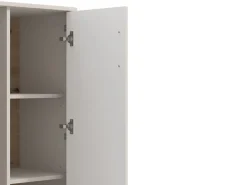 Vetrine > Dmora Vetrina Beige Marrone Rovere Nodi 6 Ripiani Apertura Battente 90x35x146.5h cm, 2 Ante - Talla Marrone, Beige Rovere Nodi