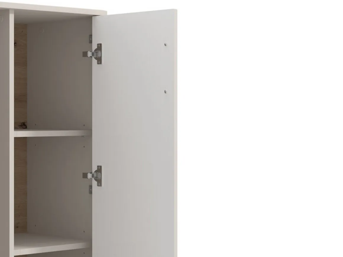 Vetrine > Dmora Vetrina Beige Marrone Rovere Nodi 6 Ripiani Apertura Battente 90x35x146.5h cm, 2 Ante - Talla Marrone, Beige Rovere Nodi