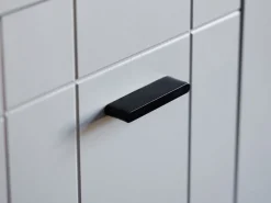 Vetrina Beige Nero 2 Ripiani 2 Ante 83.5x35x130h cm, 3 Vani - Imbaro