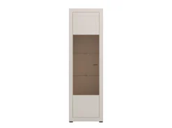 Vetrina Beige Nero 4 Ripiani Un'anta 58x35x194h cm, 5 Vani - Palena