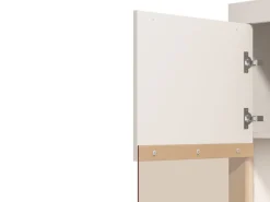 Vetrina Beige Nero 4 Ripiani Un'anta 58x35x194h cm, 5 Vani - Palena