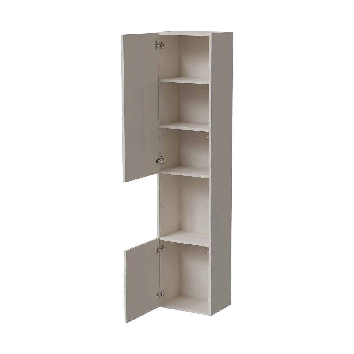 Vetrine > Dmora Vetrina 4 Ripiani 5 Vani 39.9x29.8x180h cm, Un'anta - Longano Beige