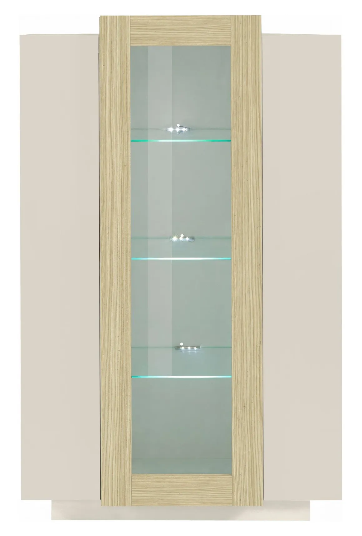 Vetrina Beige 7 Ripiani 10 Vani 80x38x120.5h cm, 3 Ante - Severino