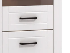 Vetrine > Dmora Vetrina Bianco Marrone Rovere Nodi 4 Ripiani Apertura Battente 60.5x41x194.5h cm, 2 Ante - Piscinas Marrone, Bianco Rovere Nodi