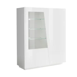 Vetrine > Dmora Vetrina 7 Ripiani 3 Ante 80x38x121h cm, 10 Vani Made in Italy - Ablaze Bianco