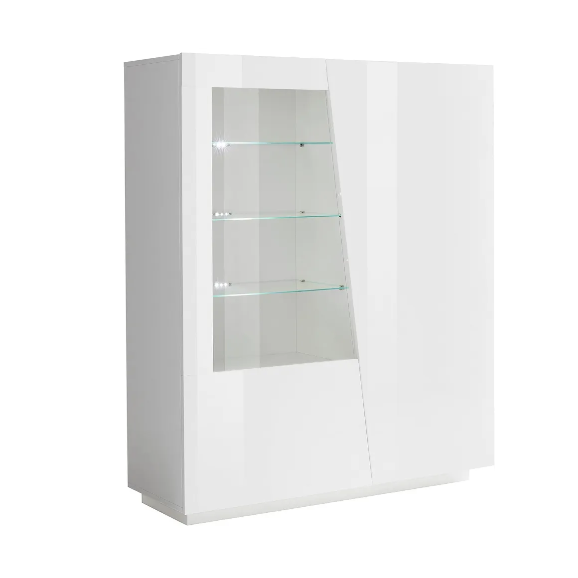 Vetrine > Dmora Vetrina 7 Ripiani 3 Ante 80x38x121h cm, 10 Vani Made in Italy - Ablaze Bianco
