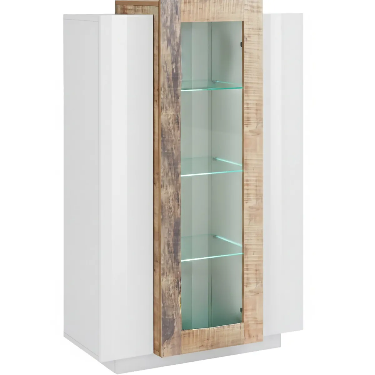 Vetrine > Dmora Vetrina 7 Ripiani 3 Ante 80x38x121h cm, 10 Vani Made in Italy - Ablaze Bianco