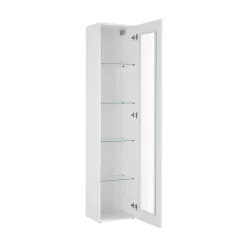 Vetrine > Dmora Vetrina 4 Ripiani Un'anta 40x30x180h cm, 5 Vani - Arnika Bianco