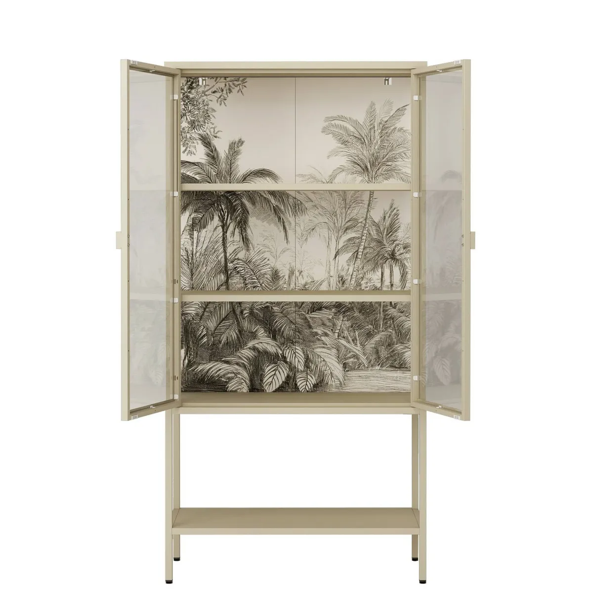 Vetrine > Dmora Vetrina Busseto, 80x35 h160 cm, Panna Bianco Panna