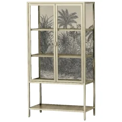 Vetrine > Dmora Vetrina Busseto, 80x35 h160 cm, Panna Bianco Panna