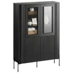 Vetrine > Dmora Vetrina Cimino, 110x40 h160 cm, Nero Trasparente, Nero