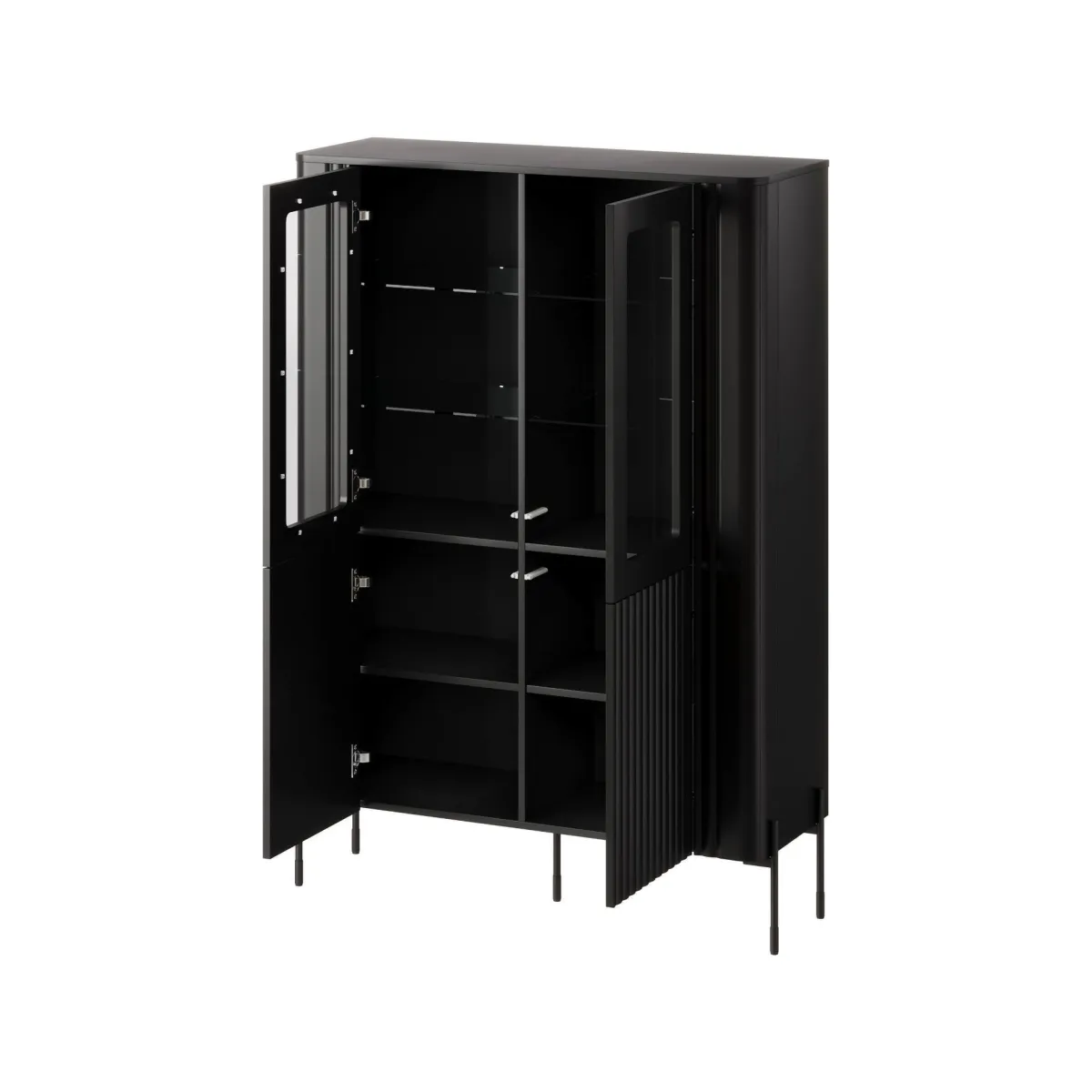 Vetrine > Dmora Vetrina Cimino, 110x40 h160 cm, Nero Trasparente, Nero