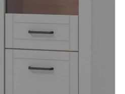 Vetrine > Dmora Vetrina Grigio Marrone Rovere Nodi 4 Ripiani Apertura Battente 60.5x41x194.5h cm, 2 Ante - Piscinas Marrone, Grigio Rovere Nodi