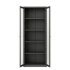 Vetrine > Dmora Vetrina in metallo 2 ante 70x35x180h cm ardesia - Izano Grigio Ardesia