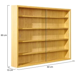 Vetrine > Dmora Vetrina Marrone 4 Ripiani 2 Ante 80x10x60h cm, 5 Vani - Samolaco Marrone Rovere