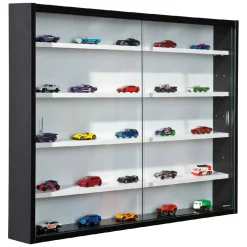 Vetrine > Dmora Vetrina 4 Ripiani 2 Ante 10x80x60h cm, 5 Vani - Cumiana Nero