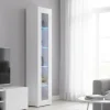 Vetrine|Cucina > Dmora Vetrina stretta 40x30x180h cm bianca lucida - Aristotele Bianco Lucido