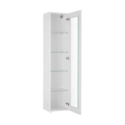 Vetrine|Cucina > Dmora Vetrina stretta 40x30x180h cm bianca lucida - Aristotele Bianco Lucido