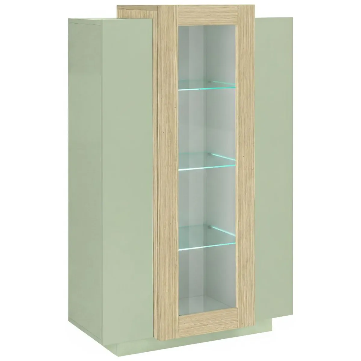 Vetrine > Dmora Vetrina 7 Ripiani 10 Vani 80x38x120.5h cm, 3 Ante - Severino Verde